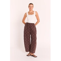 Feather + Noise Eleanor Barrel Pant - Chocolate Spot