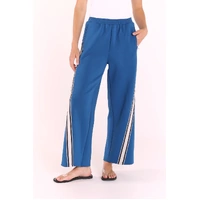 Feather + Noise Cropped Noah Pant - Blue Twist