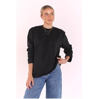 Feather + Noise Carter Long Sleeve Tee - Black