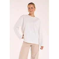 Feather + Noise Carter Long Sleeve Tee - White