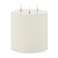 Amalfi LED Flickering Pillar Candle 15x15x15cm - White