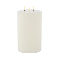 Amalfi LED Flickering Pillar Candle 15x15x25cm -White