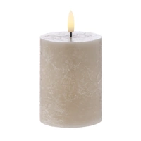 Amalfi Hughe LED Flickering Pillar Candle 7.5x7.5x10cm - Rustic Taupe