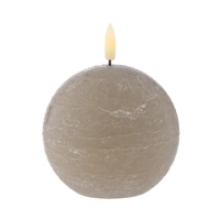 Amalfi Hughe LED Flickering Spherical Candle 10x10x9cm - Rustic Taupe