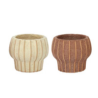 Life Botanic Pintuck Ceramic Pot 10x8.5cm 2 assorts