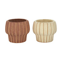 Life Botanic Pintuck Ceramic Pot 13x11cm 2 assorts