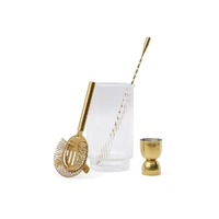 Here's How The Renley Bar Tool Set - Jigger, Strainer, Spoon and Beaker