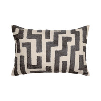 Madras Link Kent Charcoal Embroidery Cushion 40x60cm