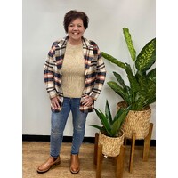 Pink Diamond Check Coat - Multi