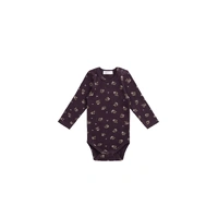 Jamie Kay Organic Cotton Fine Rib Long Sleeve Bodysuit - Simone Huckleberry