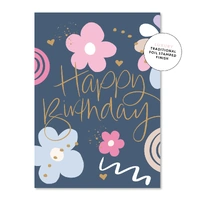 Just Smitten - Happy Birthday Floral Retro