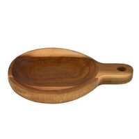 Casa Regalo-Acacia Wood Bowl with Handle Round 20x15x2cm