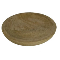 Assemble Cain Wood Round Plate 12.5x2cm - Natural