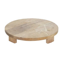 Assemble Tropic Wood Inlay Footed Board 32x5cm - Natural