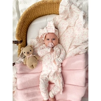 little & fern Oversized Topknot - Pink Bows Floral