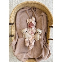 little & fern Frill Zip Romper - Paisley Coffee