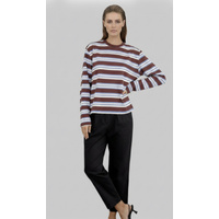 YH & CO Long Sleeve Stripe Tee - Chocolate/Blue/White