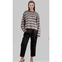 YH & CO Long Sleeve Stripe Tee - Chocolate/Blue