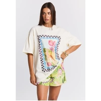 Maku Celestial Garden Oversize Tee - Ecru