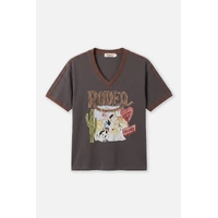 MAKU Rodeo V-Neck Tshirt - Charcoal