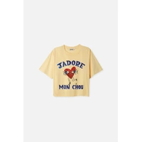MAKU J'adore Mon Chou Boxy Crop Tee - Butter