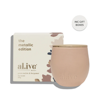 Al.ive Body Metallic Edition Soy Candle - Green Melon & Beramot