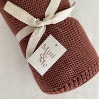 Mini & Me Cable Knit Baby Blanket - Rust