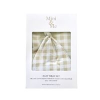 Mini & Me Baby Wrap Set - Nude Gingham