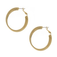 Sun Accessories Twisted Layer Hoop Earring - Gold
