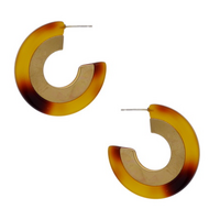 Sun Accessories Resin Contrast Earrings - Brown