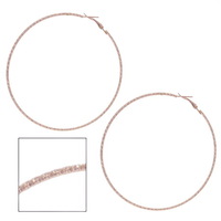 Sun Accessories Etched Hoop Earrings - Rose Gold