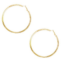 Sun Accessories Etched Hoop Earrings - Gold