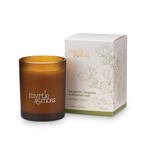 Myrtle & Moss Soy Wax Candle - Bergamot, Tangerine & Geranium Leaf