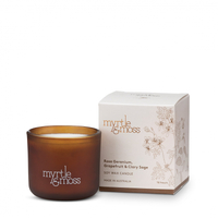 Myrtle & Moss Soy Wax Mini Candle - Rose Geranium, Grapefruit & Clary Sage