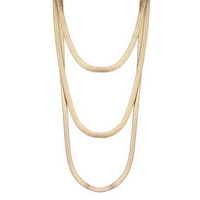 Sun Accessories Layered Flat Chain Necklace - Gold