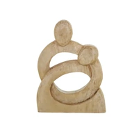 Coast to Coast Together Wood Sculpture Natural 13x18cm