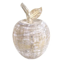 Coast to Coast Apple Wood Sculpture 10x14cm - White Wash