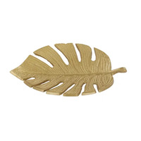 Coast to Coast Alajuela Metal Leaf Plate 16x25cm - Gold