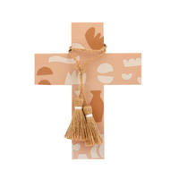 Coast to Coast Curio Resin Cross 20x26cm - Natural/Nude