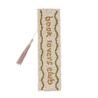 Coast To Coast Book Lover Beaded Bookmark 5x20cm Nude