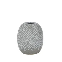 Coast to Coast-Aphra Ceramic Vase 10x12cm-Grey/White