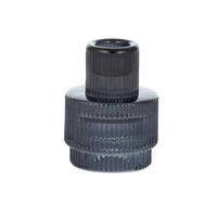 Coast to Coast-Dapper Glass Candle Holder 6x8cm-Grey