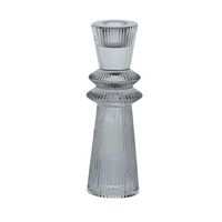 Coast to Coast-Dapper Glass Candle Holder 5x16cm-Grey
