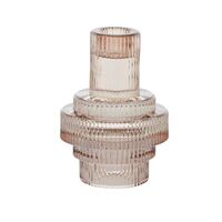 Coast to Coast-Dapper Glass Candle Holder 8x11cm-Pink