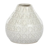 Coast to Coast Wickham Ceramic Vase 9.5x9cm - White