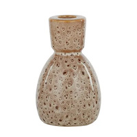 Coast to Coast Brindle Ceramic Candle Holder 8x13cm - Cocoa