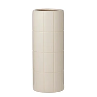 Coast To Coast Boyd Ceramic Tile Vase 15x40cm - Ivory