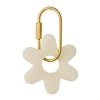 Assemble Kip Resin Flower Key Ring 7cm - Ivory