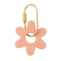 Assemble Kip Resin Flower Key Ring 7cm - Peach