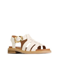 EOS Ornament W Leather Sandal - Bone
